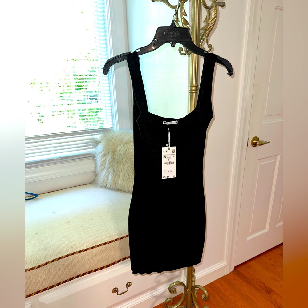 Zara black mini dress . Size S